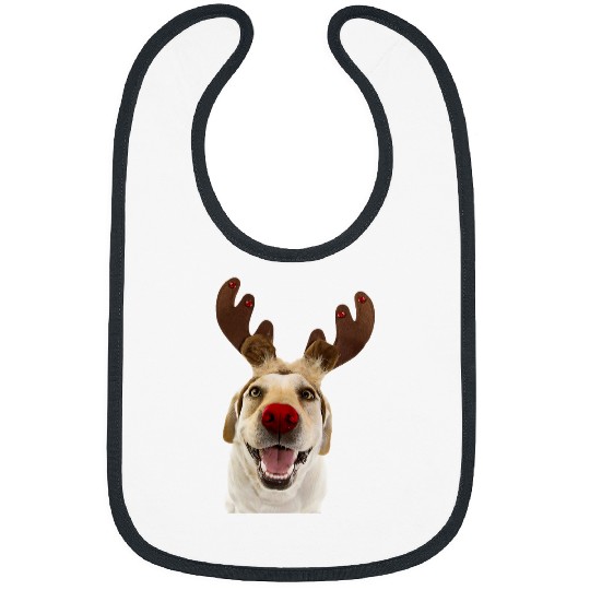 Funny Labrador Lab Dog Yellow Lab Reindeer Antlers Christmas Dog Labrador Bibs