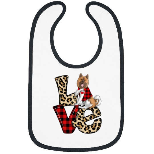 Dog Akita American Akita Love Leopard Happy Valentines Day Dog Lover Bibs