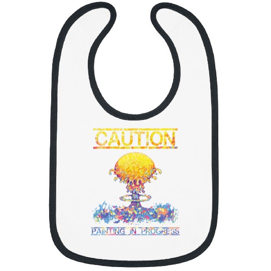 Gift for Artist Painter Caution Painting Art Mess Funny Work Bibs