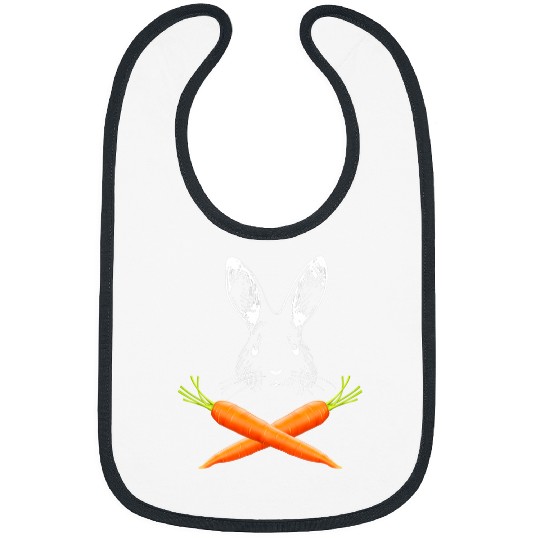 Rabbits Skull Rabbit Crossbones Carrots Easter Day Bibs