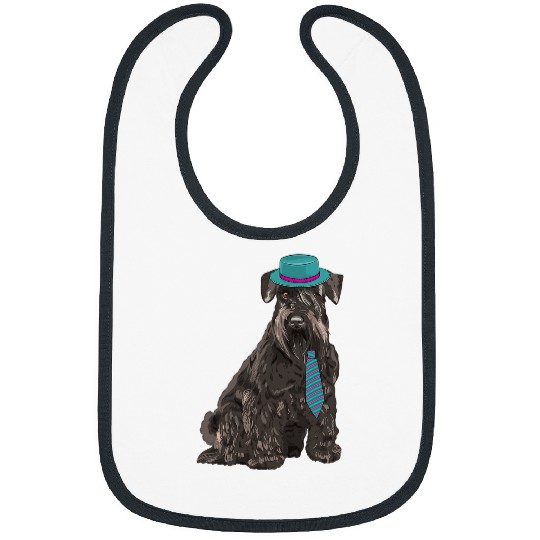 Dog Scottish Terrier Scottie Dog in a Hat and Tie Bibs