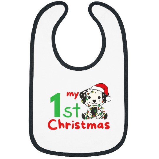Dalmatian Kids Dalmatian My 1st Christmas Dog Baby Christmas 3 Dalmatians Dog Bibs