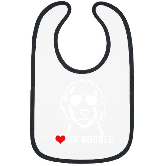Goldendoodle I Love My Doodle Mom Labradoodle Dog Funny Gift 3 Doodle Dog Bibs