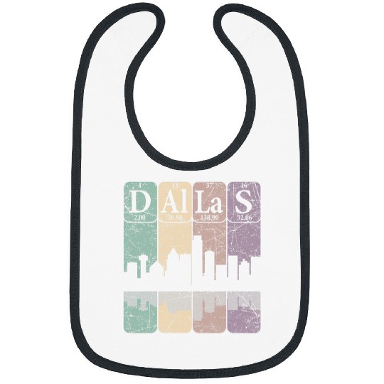 Dallas Periodic Table Elements Dallas Skyline Retro 5 Bibs