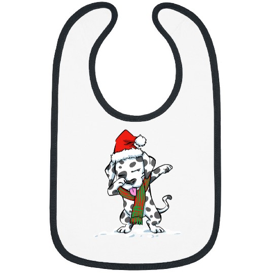 Dabbings Dalmatian Christmas Funny Dog Dab Dance Santa xmass 172 Dog Lover Dalmatians Dog Bibs