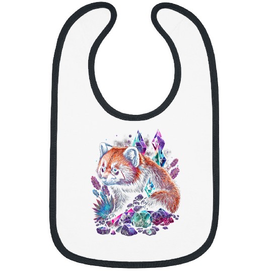 Funny Bear Esoteric Red Panda Pet Art Crystals Cute Illustration Design 3 Cute Bears Bibs