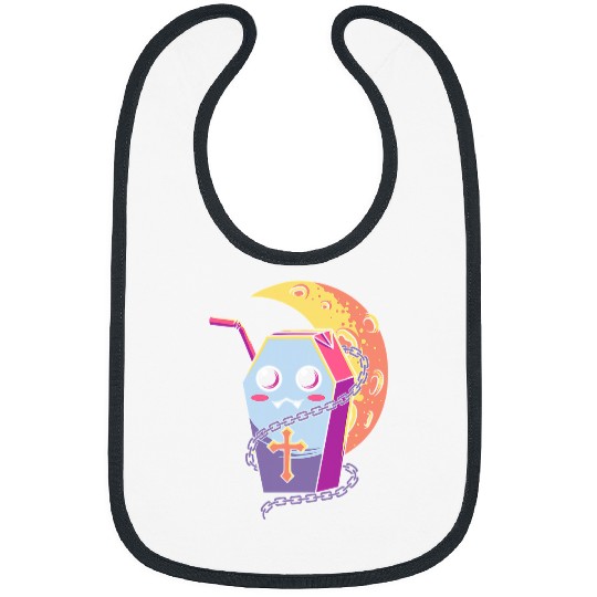 Kawaii Pastel Goth Cute Creepy Coffin Graveyard Halloween 1 Copy Bibs