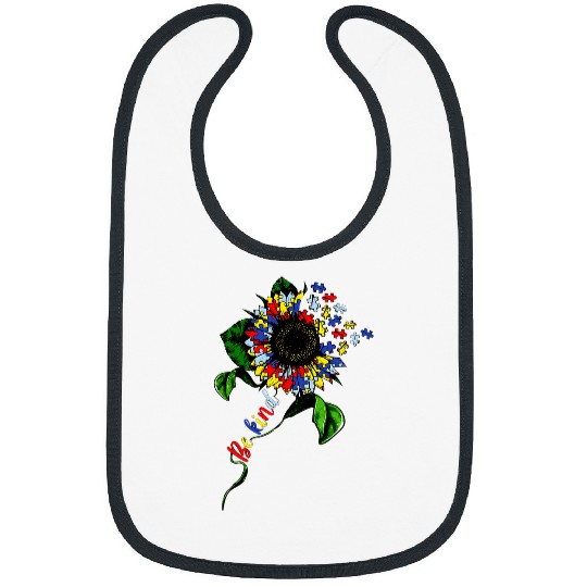 Autism Be Kind Autism Awareness Sunflower Puzzle Choose Kindness Neurodiverse Bibs