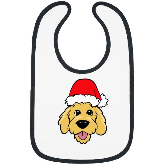 Goldendoodle Dog Christmas Goldendoodle With Santa Hat Doodle Dog Bibs
