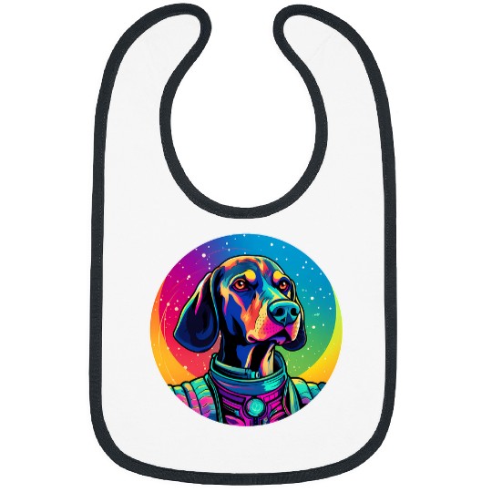 American English Coonhound Funny Cosmic Astronaut Space Dogs Bibs