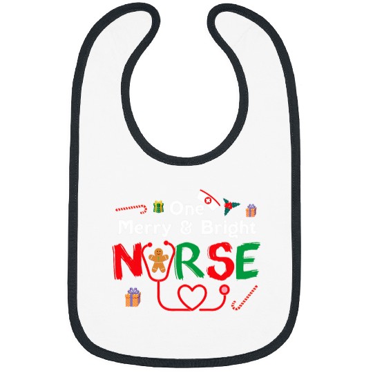 One Merry And Bright nurses Funny Nursing Professional Bibs