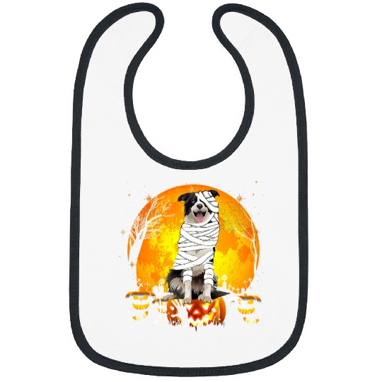 Halloweens for Boys Kids Border Dog Mummy Pumpkin 445 Bibs