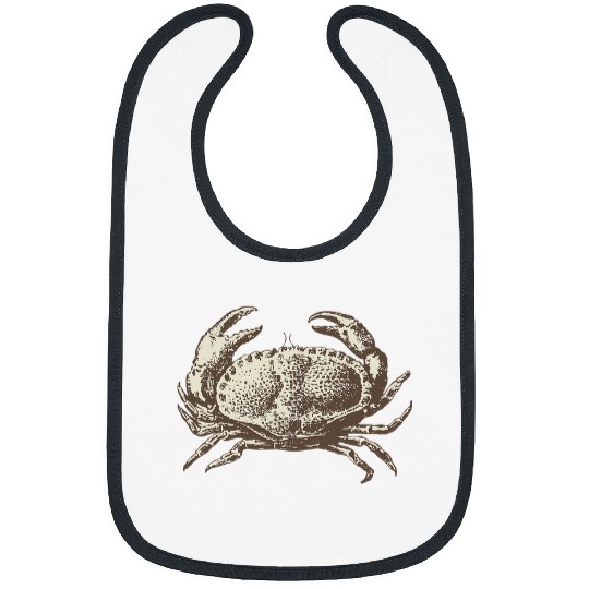 Crab Crabs Sealife Illustration Retro Vintage Bibs