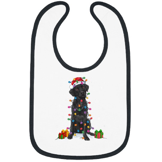 Labrador Lab Dog Black Lab Labrador Christmas Tree Light Pajama Lab Dog Xmas Bibs