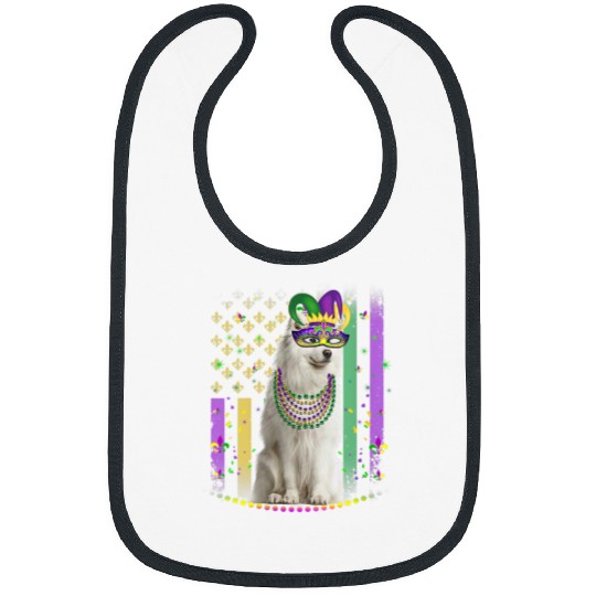 Dog Samoyed Mardi Gras Dog carnivals Samoyed Dog Jester Pet Puppy Lover Bibs