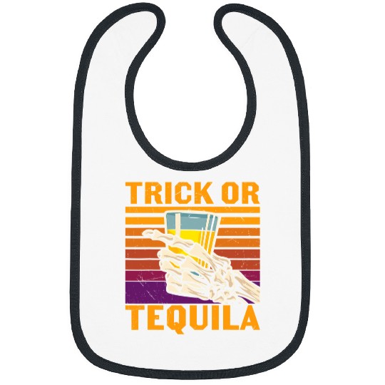 Retro Trick Or Tequila Lover Adults Halloween Costume Drink 265 Bibs
