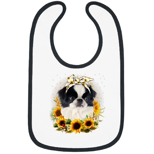 Sunflower Japanese Chin Dog Mothers Day For Women Bibs