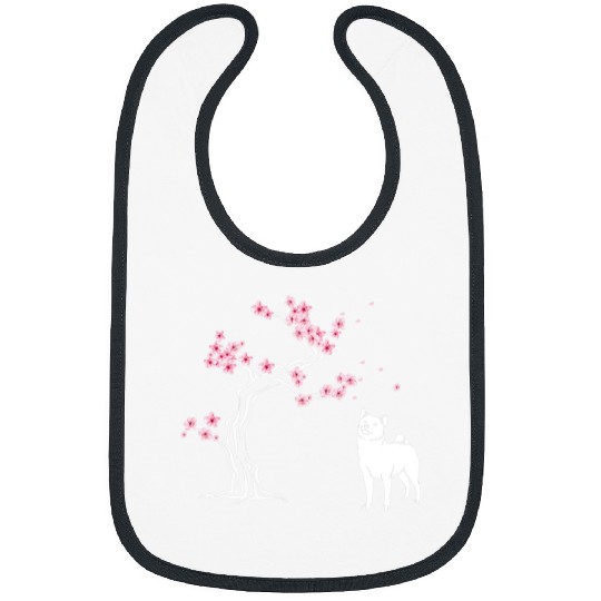 Dog Shiba Inu Japanese Cherry Blossom Sakura Bibs