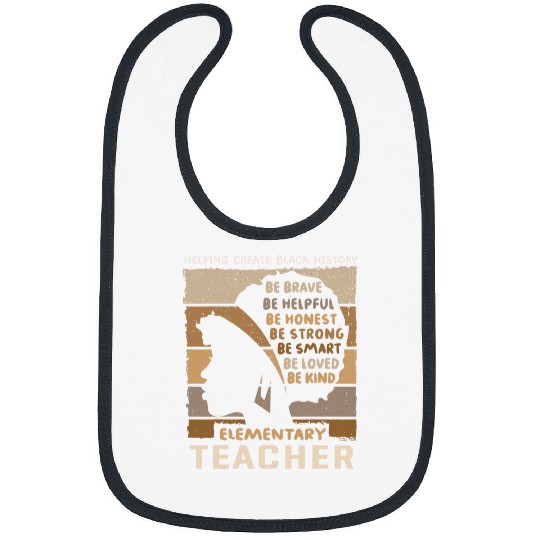 Black Elementary Teacher Womens Elementary School Educator Bibs