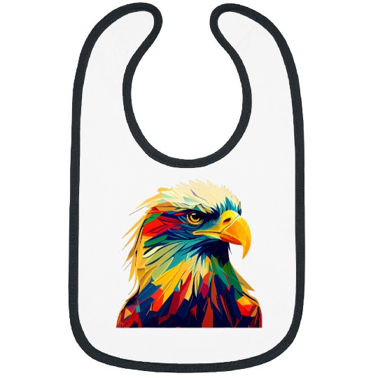 American Bald Eagle Design Colorful Pop Art Bald Eagle Lover Bibs