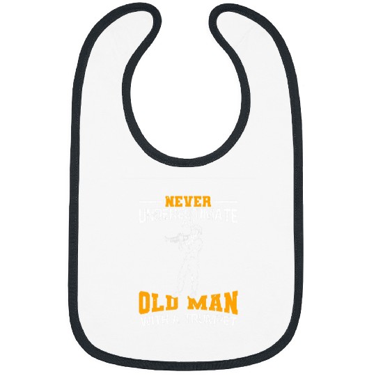 Trumpet Lover Mens Never Underestimate An Old Man With A Trumpet 2 Bibs