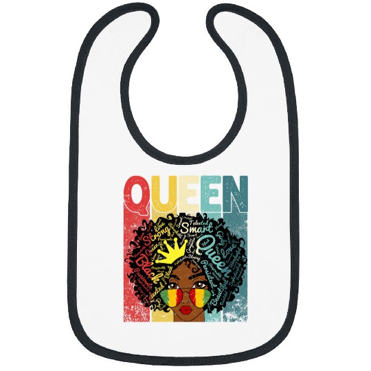 Black Women Queen Juneteenth BLM Black History Month Melanin Bibs