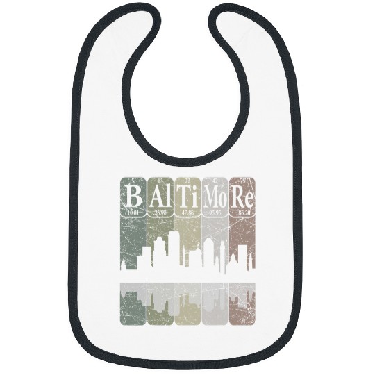 Baltimore Periodic Table Elements Baltimore Skyline Retro Bibs