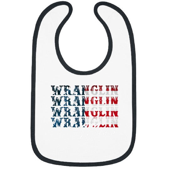 Skeletons Skulls Wranglin Mama Flag Bull Skull Western Life Country Music Skull Bibs