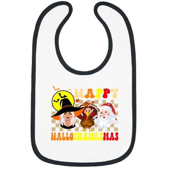 Happy Hallothanksmas Halloween Thanksgiving Christmas 544 Bibs