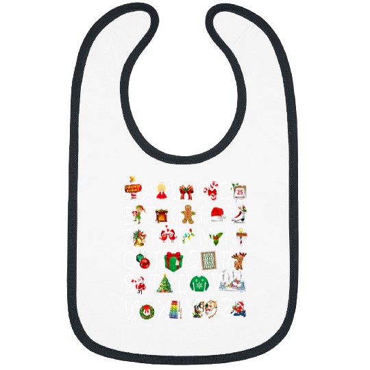 Preschool Kindergarten Teacher Student Christmas Alphabet Bibs