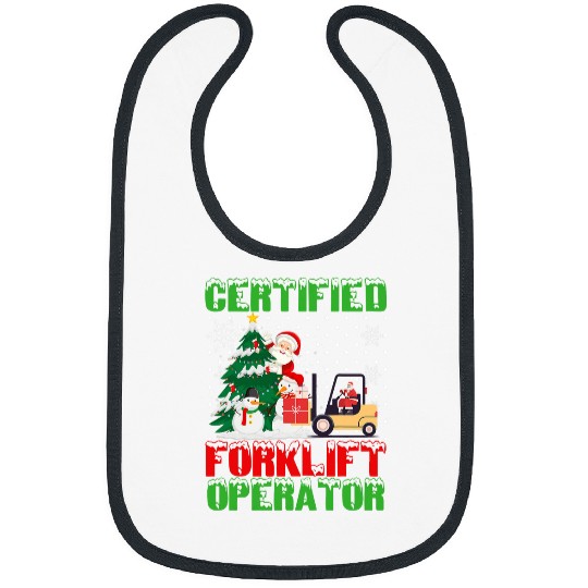 Certified Forklift Operator Christmas Pajamas Driver xmass 1 Bibs