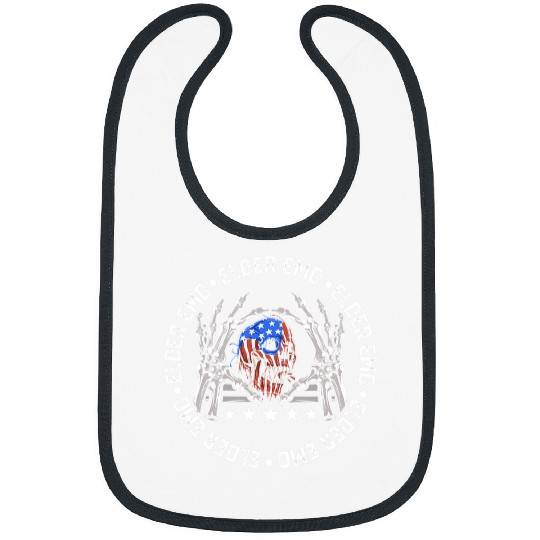 Skeletons Skulls American Flag Elder Emo Skull Bibs