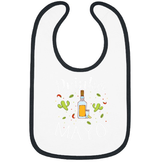 Cinco de Drinko de Mayo Tequila Bottle Illustration Bibs