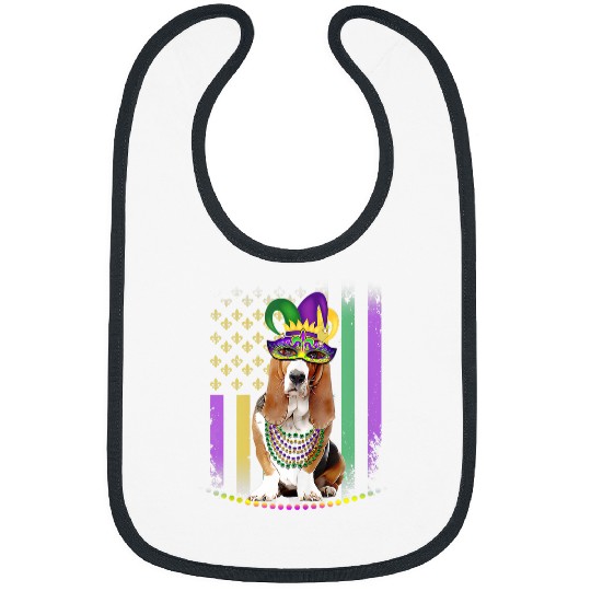 Dog Basset Hound Mardi Gras Dog carnivals Basset Hound Dog Jester Pet Puppy Bibs
