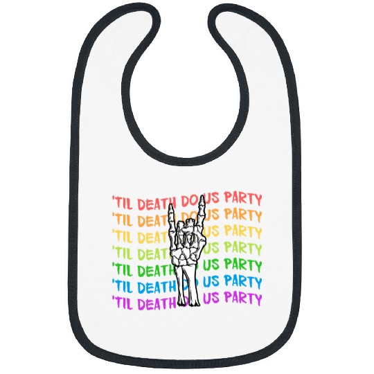 Til Death Do Us Party Rock Hand Groovy Bachelorette Bibs