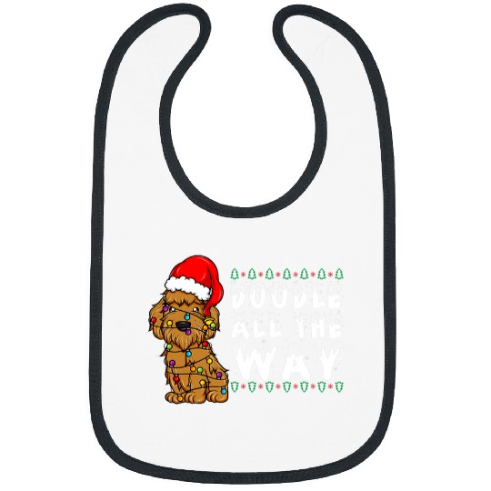 Goldendoodle All The Way Goldendoodle Santa Hat Christmas Doodle Dog Bibs
