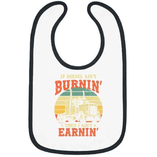 Mens vintages Trucker 18 Wheeler Truck Semi Driver Fathers Day 11 Bibs