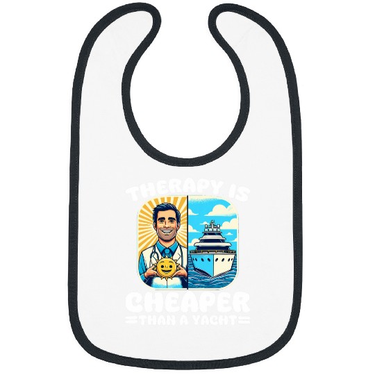 Funny Mental Health Awareness Yacht Mental Health Therapist Bibs