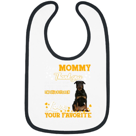 Dog Rottweiler Dear Mommy Thank You For Being My Mommy Bibs