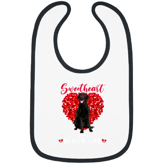 Labrador Lab Dog My Black Lab Labrador Is Full Of Sweethearts Valentines Day Bibs