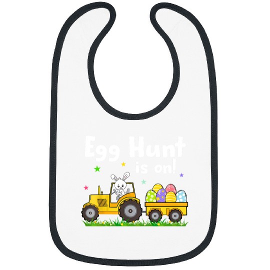 Tractor driving Kids Egg Hunt Is On Tractor Easter Bunny Eggs Boys Kids Toddler Bibs