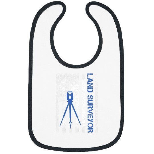 Land Surveyor US Flag Land Surveyor 1 Bibs
