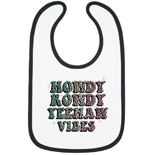 Boho Aesthetic Southern Cowgirls Leopard Country Music Howdy Bibs