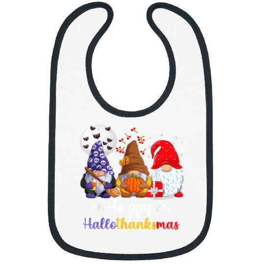 Halloween Thanksgiving Christmas Happy HalloThanksMas Gnomes 31 Bibs