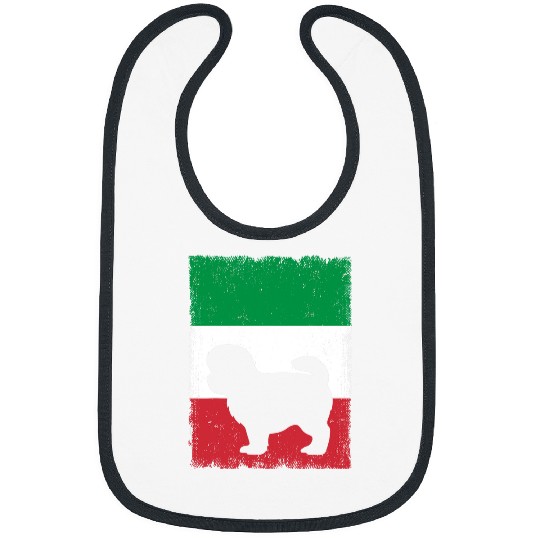 Peekapoo Dog Italy Flag Italian vintages Mom Dad Bibs