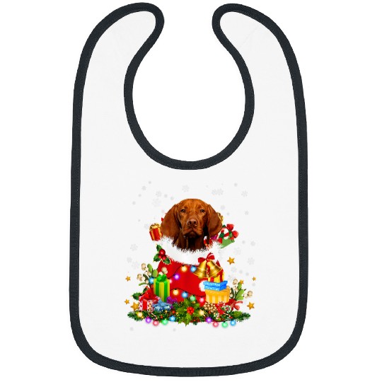 Dog Vizsla Christmas Tree Lights Pajamas xmass Matching Bibs