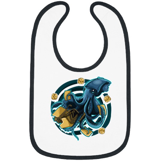 Reading Book Squid Author Author Writer Novel Novelist Book Lover Gift Reader Bibs