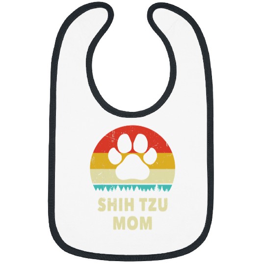 Shih Tzu Mom vintages Dog Gift For Women Funny Dog Lover Bibs