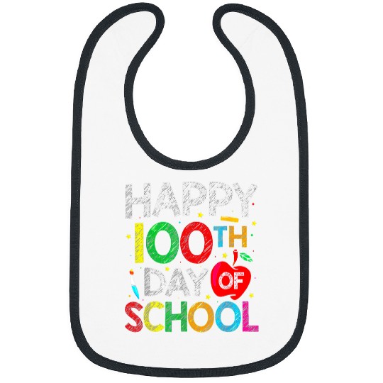 Teacher Job 100 Days Of School Teacher And Kids Happy 100th Day Novelty Bibs