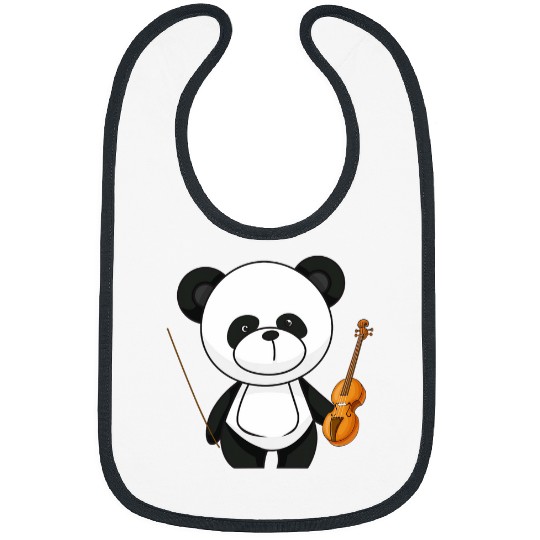 Cute Panda playing Violin Cute Panda Music Lover Gift Bibs